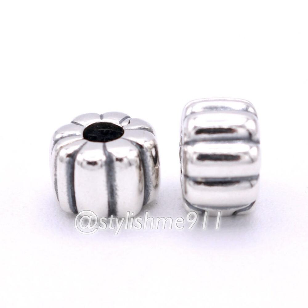 Two Authentic PANDORA Grooved Clips - 790163 - Picture 2 of 9